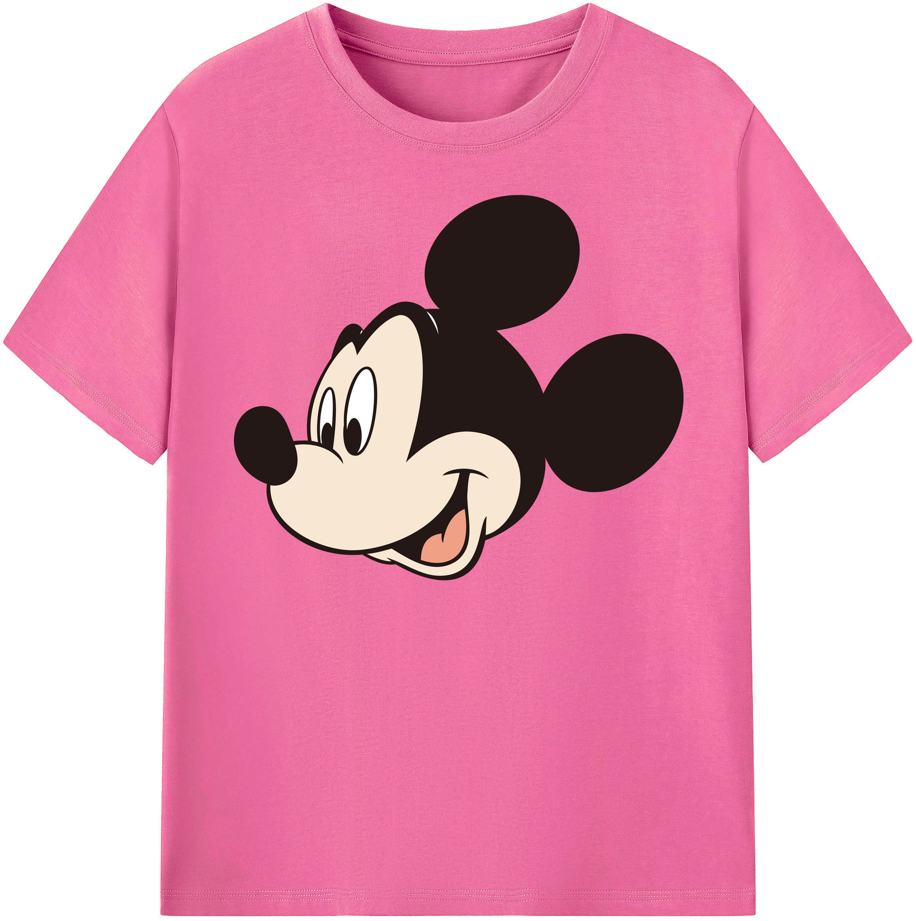 （画像用） ミッキーマウス Mickey Mouse レディースカジュアルプリントTシャツ（綿100％）
